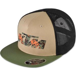 KTM Logo Trucker kepurė juoda-smėlinė-chaki