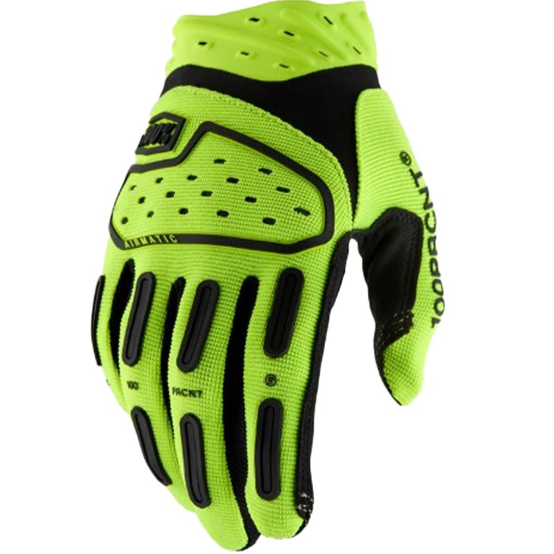 Motokroso pirštinės 100% Airmatic 2 fluorescencinės geltonos