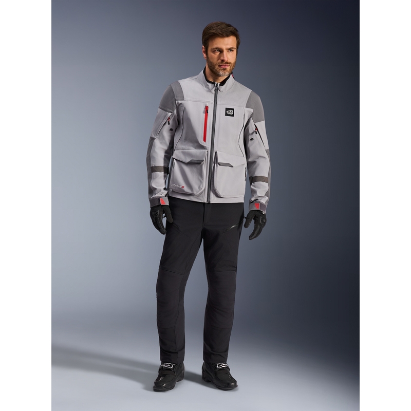 Alpinestars Maxdura Drystar XF motociklo striukė šviesiai pilka-tamsiai pilka