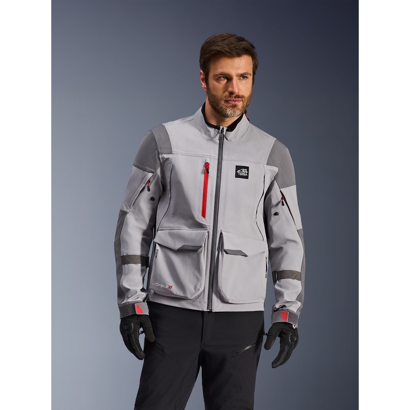 Alpinestars Maxdura Drystar XF motociklo striukė šviesiai pilka-tamsiai pilka