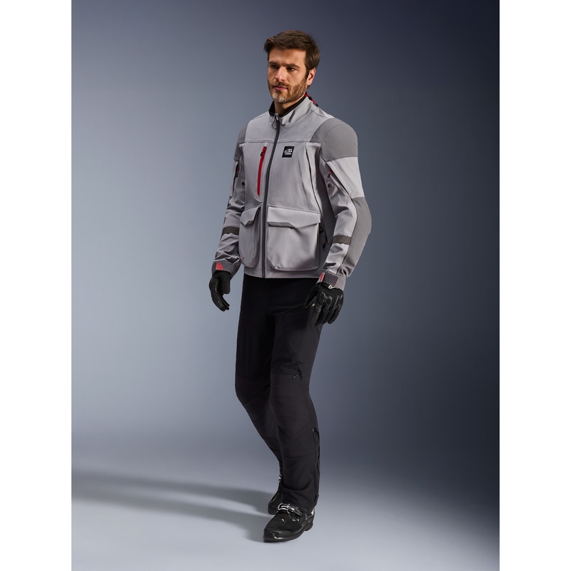 Alpinestars Maxdura Drystar XF motociklo striukė šviesiai pilka-tamsiai pilka