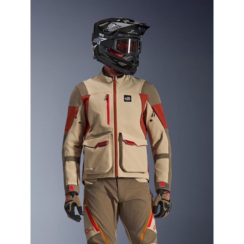 Alpinestars Maxdura Drystar XF motociklo striukė ruda-oranžinė