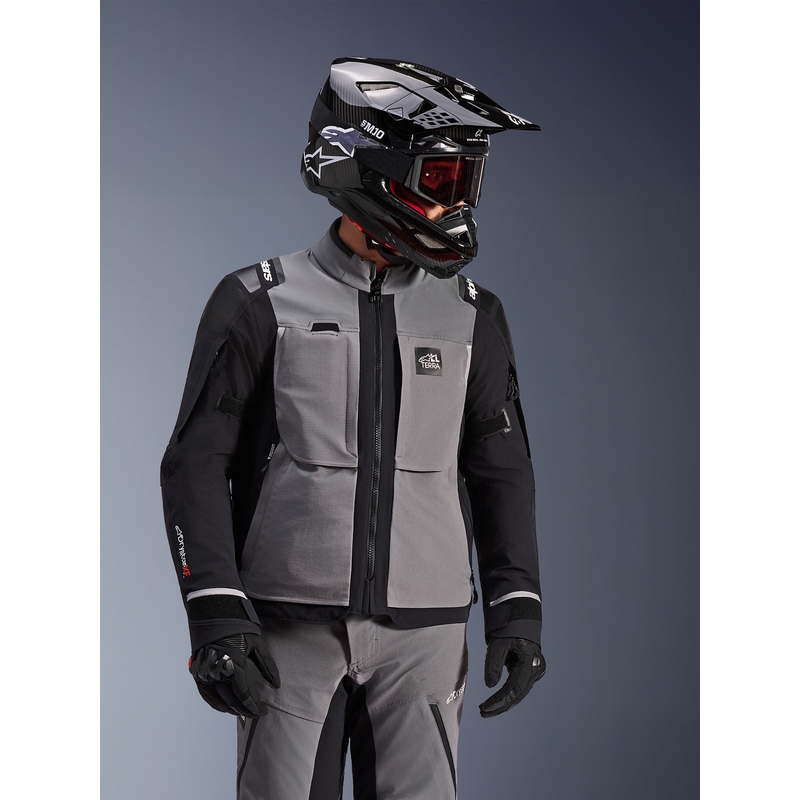 Alpinestars Andes PRO Drystar XF motociklo striukė tamsiai pilka-juoda