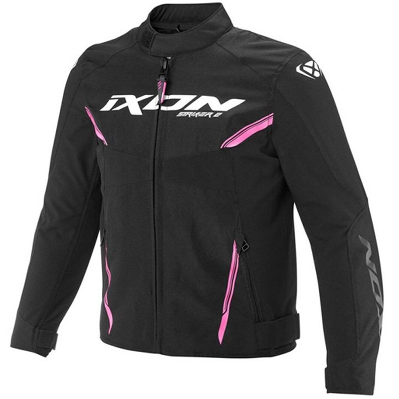 Vaikiška motociklo striukė IXON Striker 2 juoda-fluorescencinė rožinė