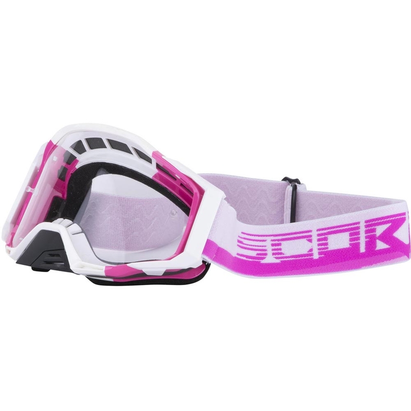 „Scorpion MX Mask“ motokroso akiniai rožiniai-balti