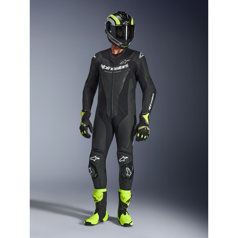 Alpinestars GP FORCE V2 vientisas motociklo kostiumas juodas-baltas