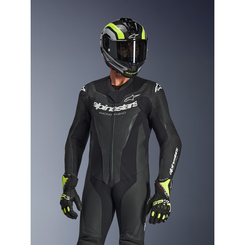 Alpinestars GP FORCE V2 vientisas motociklo kostiumas juodas-baltas