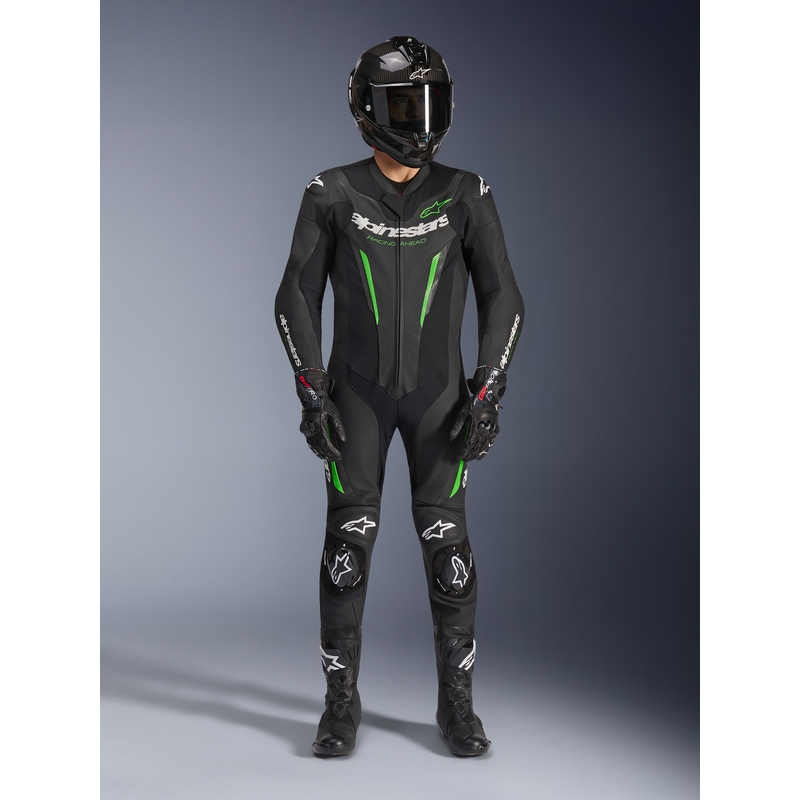Alpinestars GP FORCE V2 vientisas motociklo kostiumas juodai žalias