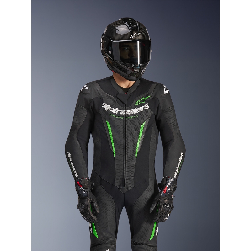 Alpinestars GP FORCE V2 vientisas motociklo kostiumas juodai žalias