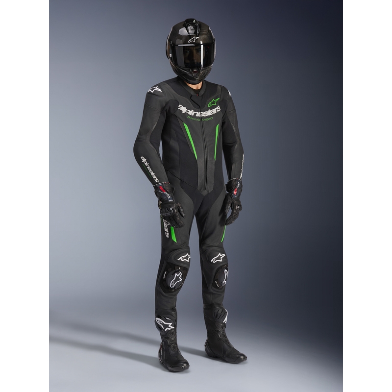 Alpinestars GP FORCE V2 vientisas motociklo kostiumas juodai žalias