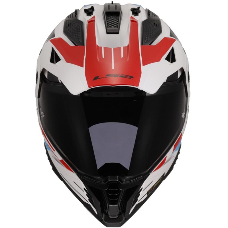 Enduro motociklo šalmas LS2 MX702 PIONEER II NAMIB balta-mėlyna-raudona