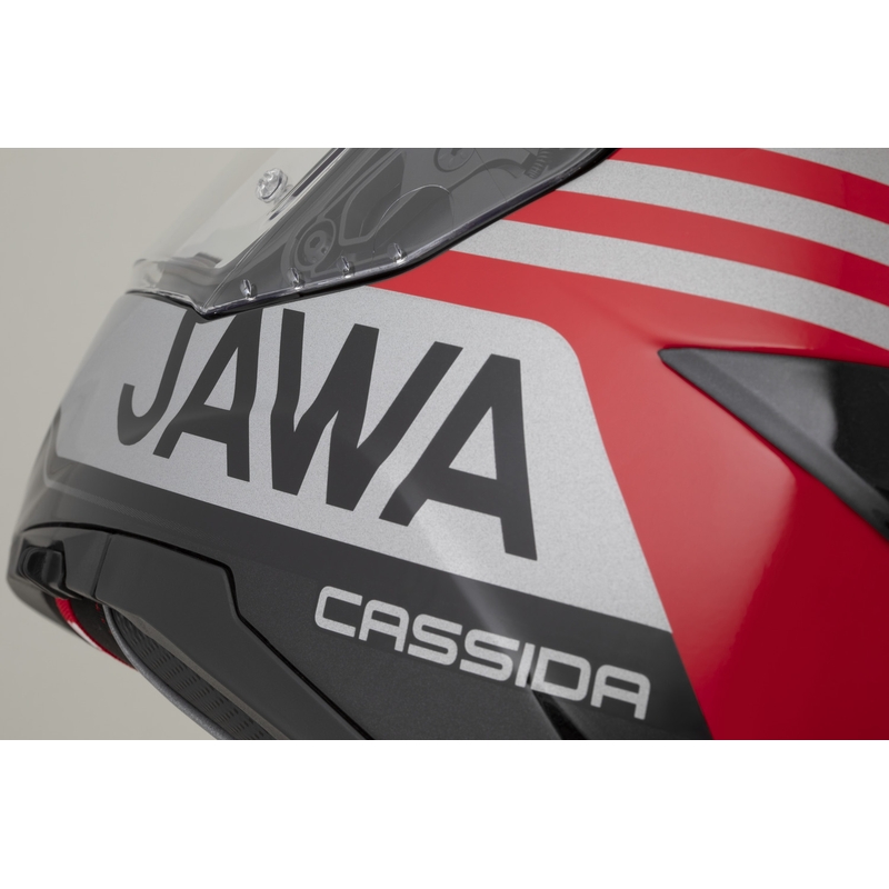 Cassida Integral GT 2.1 Jawa Sport uždaras motociklo šalmas, juodos-perlinės-raudonos-sidabrinės spalvos