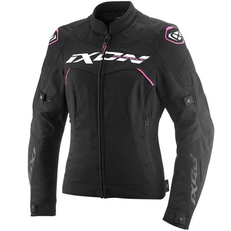 Moteriška motociklo striukė IXON Meteor 31 Lady juoda-balta-rožinė