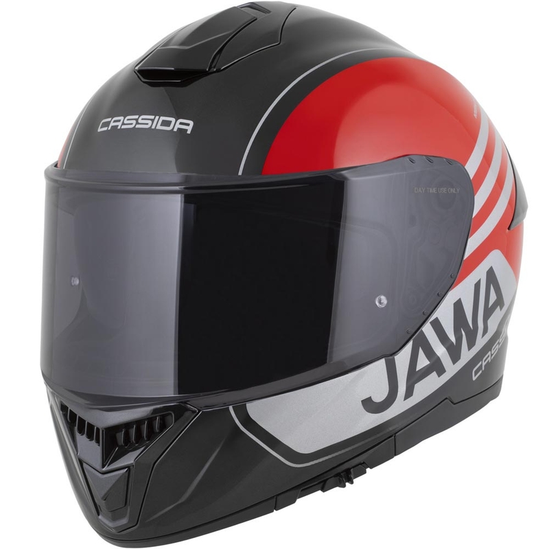 Cassida Integral GT 2.1 Jawa Sport uždaras motociklo šalmas, juodos-perlinės-raudonos-sidabrinės spalvos