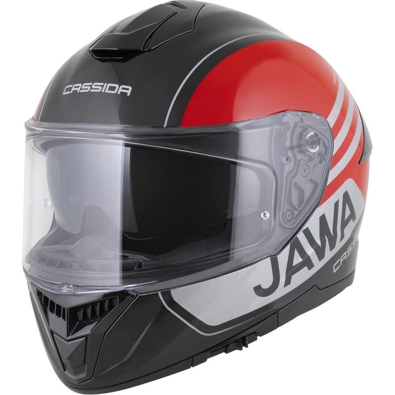 Cassida Integral GT 2.1 Jawa Sport uždaras motociklo šalmas, juodos-perlinės-raudonos-sidabrinės spalvos