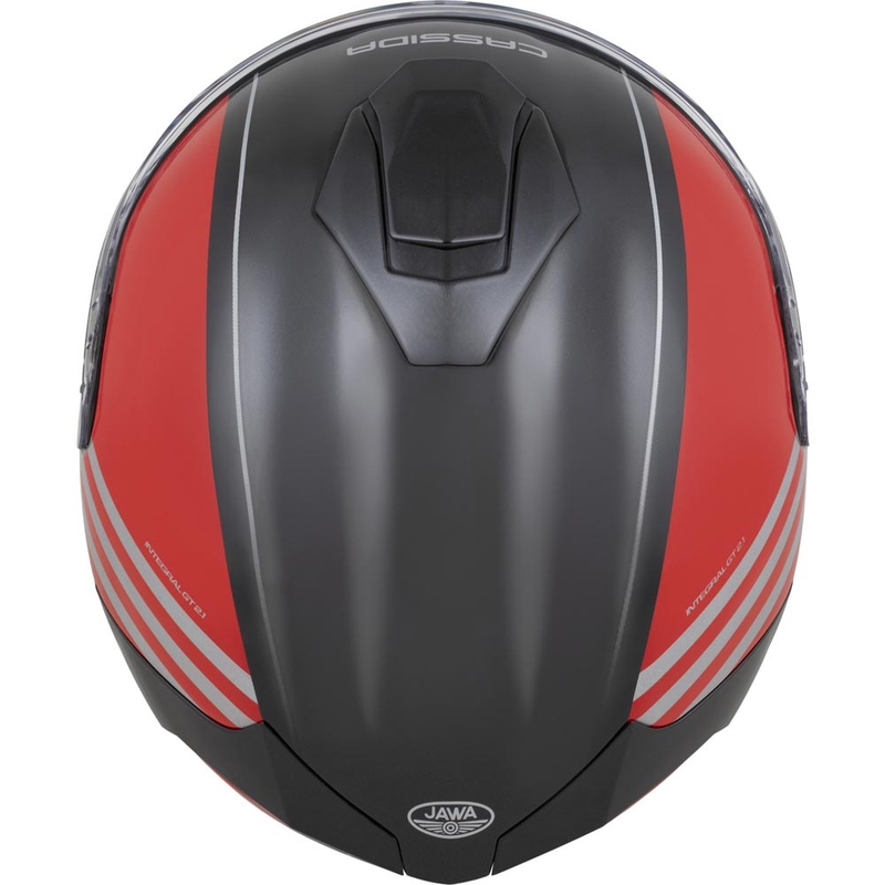 Cassida Integral GT 2.1 Jawa Sport uždaras motociklo šalmas, juodos-perlinės-raudonos-sidabrinės spalvos