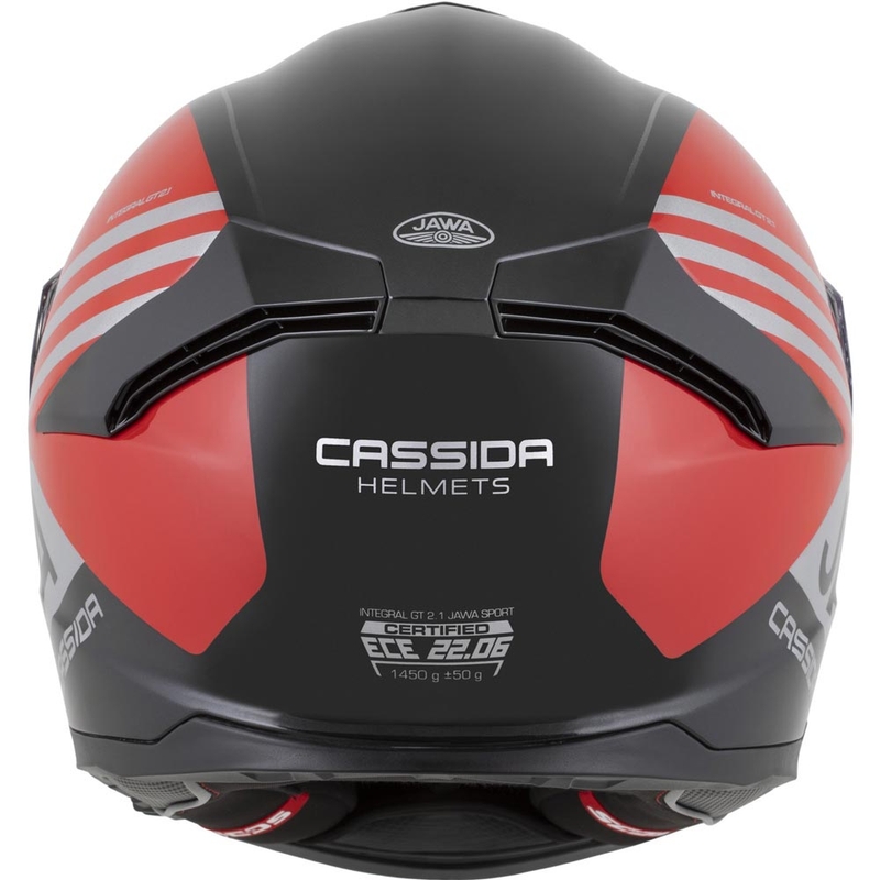 Cassida Integral GT 2.1 Jawa Sport uždaras motociklo šalmas, juodos-perlinės-raudonos-sidabrinės spalvos