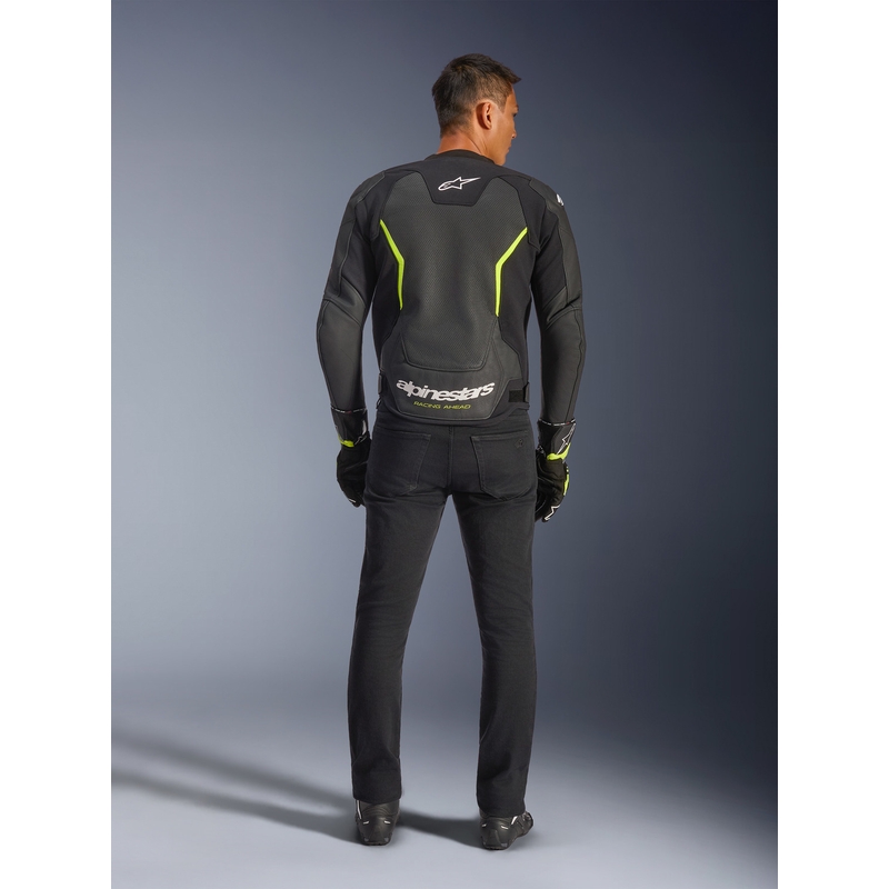 Alpinestars GP Force V2 Airflow odinė motociklo striukė, juoda-fluorescencinė geltona