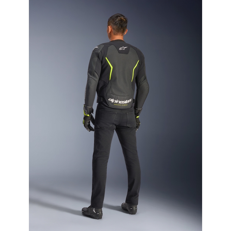 Alpinestars GP Force V2 Airflow odinė motociklo striukė, juoda-fluorescencinė geltona