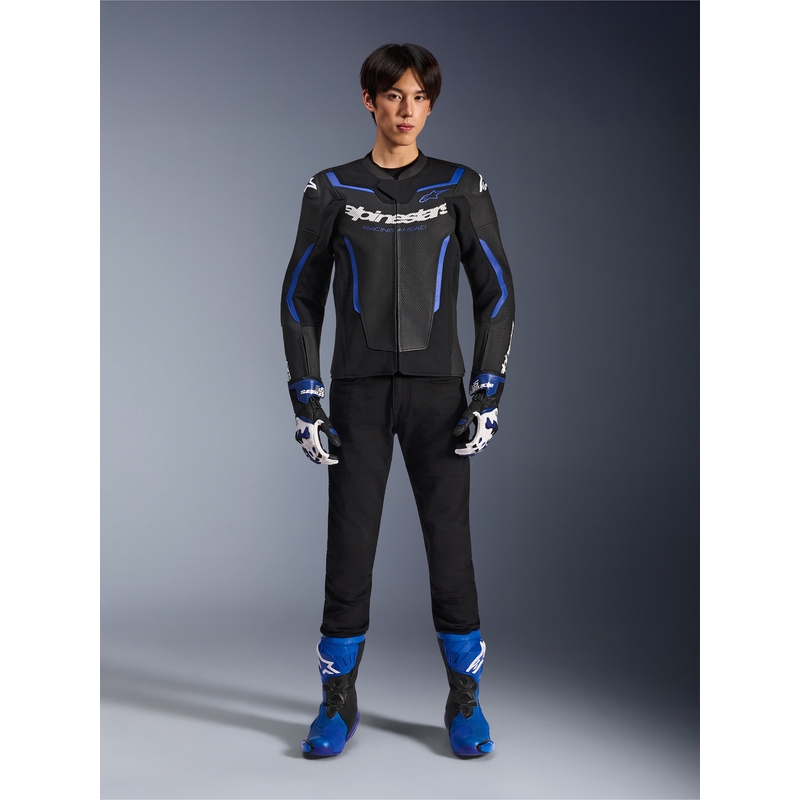 Alpinestars GP Force V2 Airflow odinė motociklo striukė, juoda-metalinė mėlyna