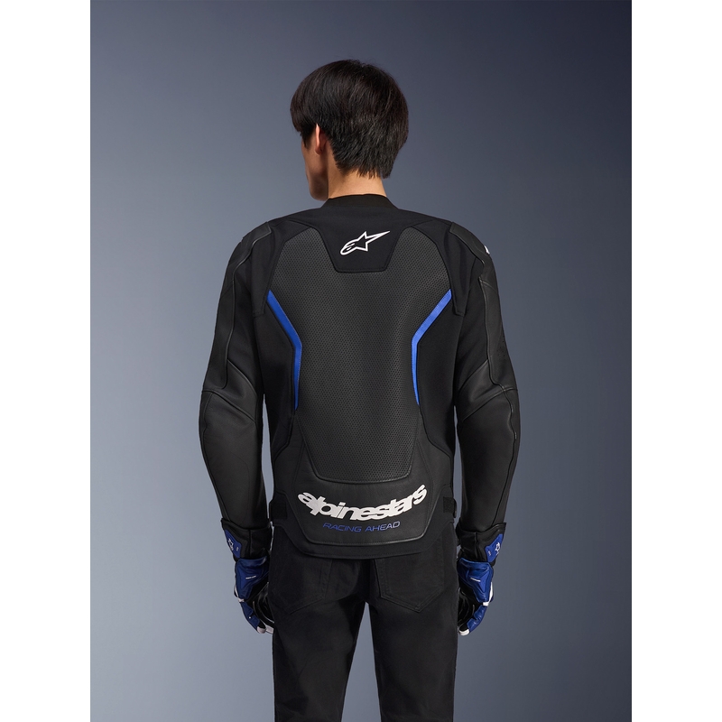 Alpinestars GP Force V2 Airflow odinė motociklo striukė, juoda-metalinė mėlyna