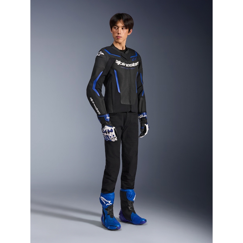 Alpinestars GP Force V2 Airflow odinė motociklo striukė, juoda-metalinė mėlyna