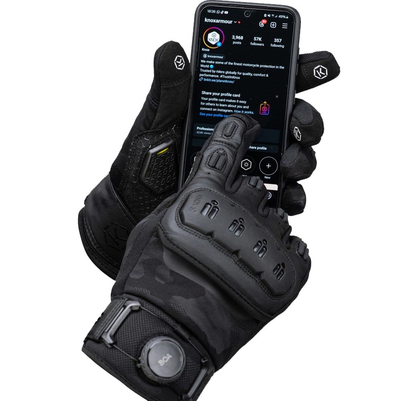 Knox Orsa Textile OR4 motociklo pirštinės juodos