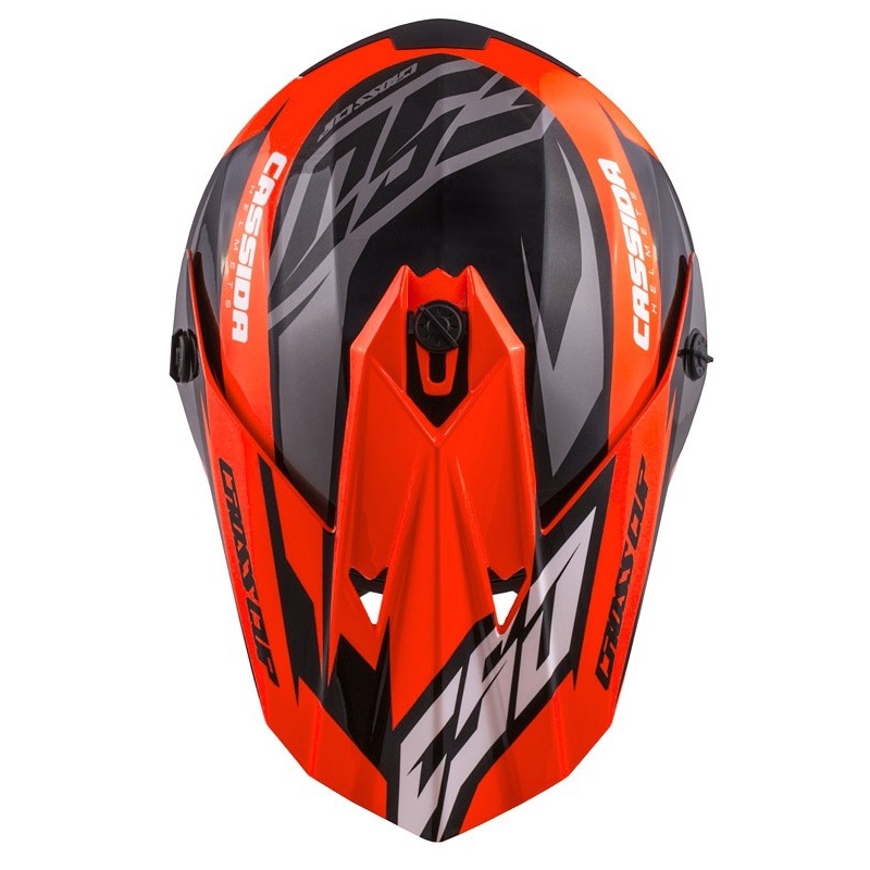 Dětská motokrosová přilba Cassida Cross Cup Two černo-bílo-fluo oranžová