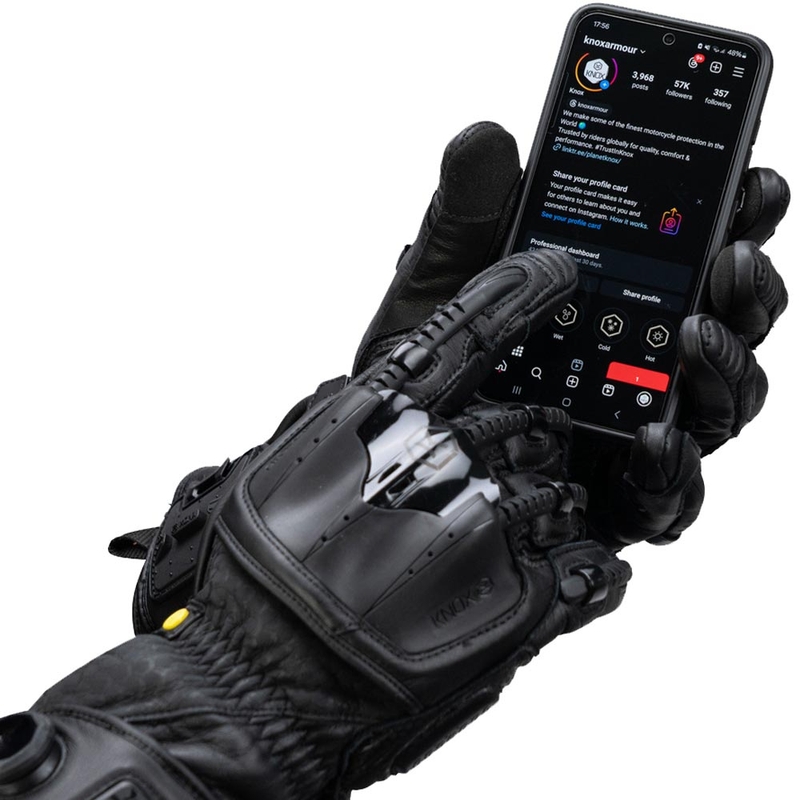 Knox Handroid All Black Mk5 motociklo pirštinės juodos