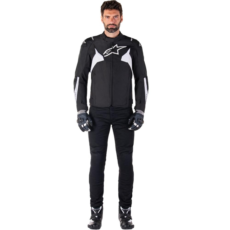 Alpinestars T-JAWS V4 vandeniui atspari motociklo striukė, juoda-balta