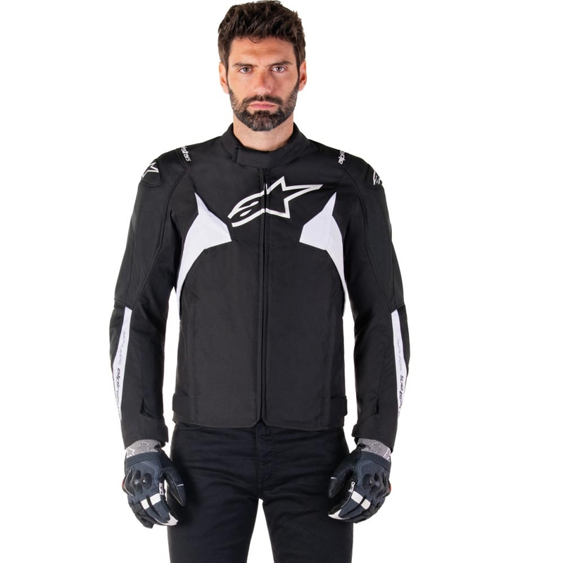Alpinestars T-JAWS V4 vandeniui atspari motociklo striukė, juoda-balta