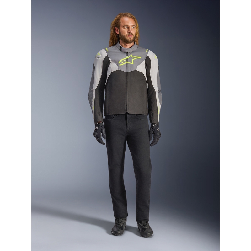 Alpinestars T-JAWS V4 vandeniui atspari motociklo striukė juoda-šviesiai pilka-pilka