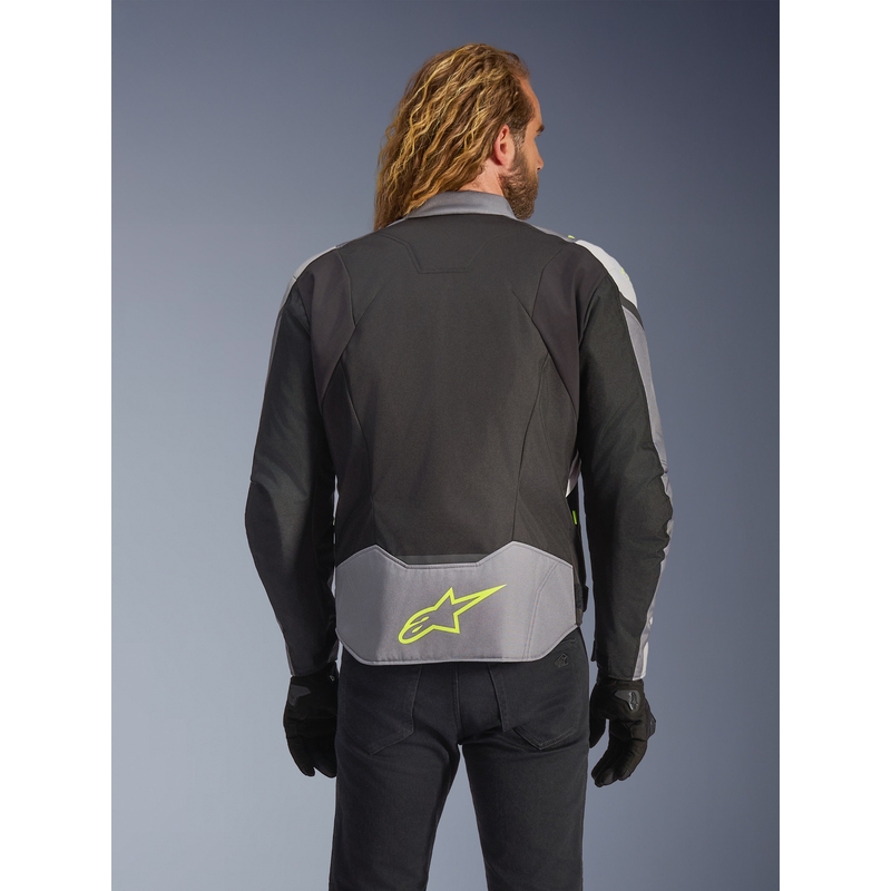 Alpinestars T-JAWS V4 vandeniui atspari motociklo striukė juoda-šviesiai pilka-pilka