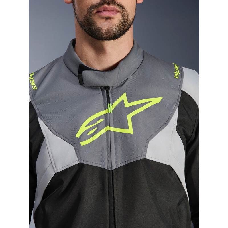 Alpinestars T-JAWS V4 vandeniui atspari motociklo striukė juoda-šviesiai pilka-pilka