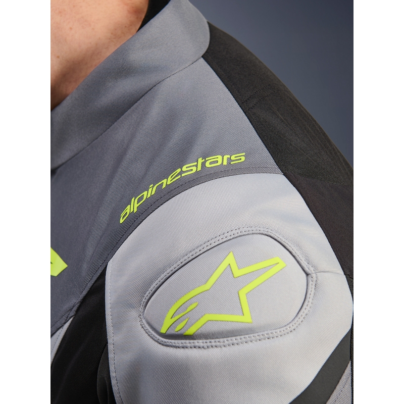 Alpinestars T-JAWS V4 vandeniui atspari motociklo striukė juoda-šviesiai pilka-pilka