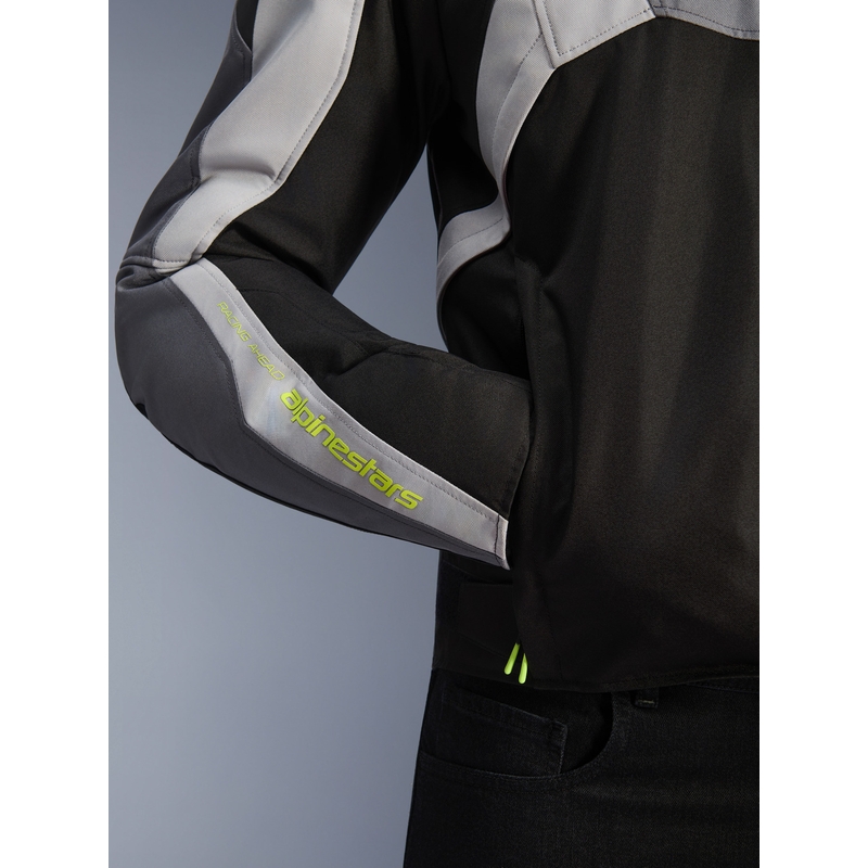 Alpinestars T-JAWS V4 vandeniui atspari motociklo striukė juoda-šviesiai pilka-pilka