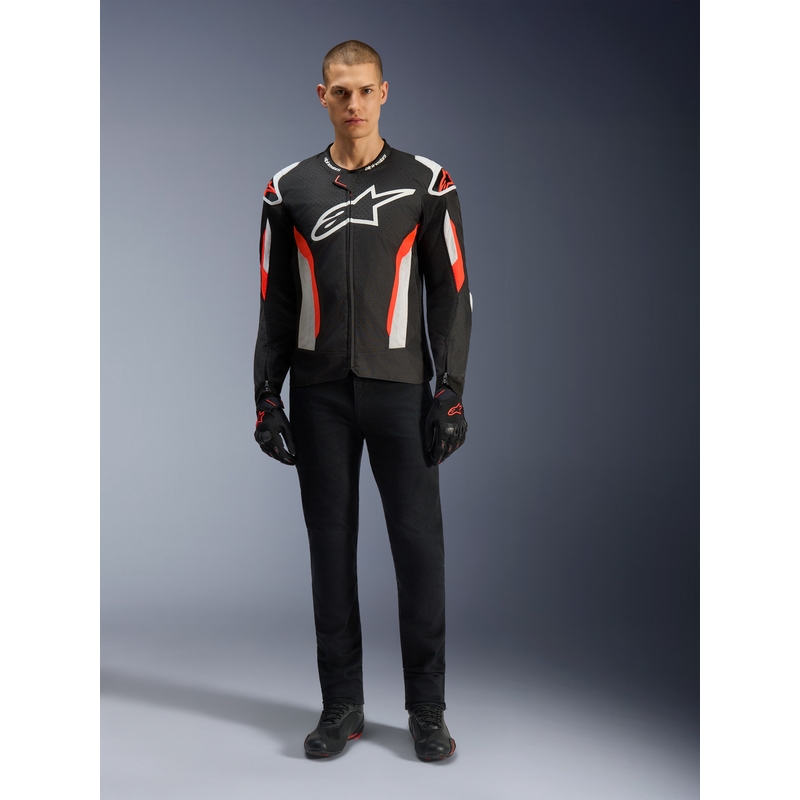 Alpinestars T-GP AIR motociklo striukė, juoda-fluorescencinė raudona