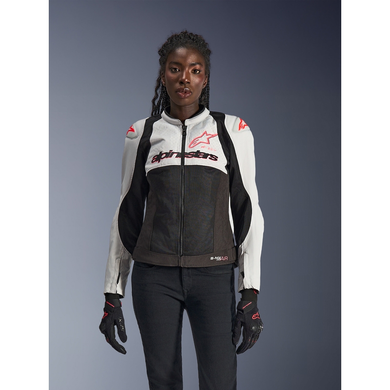 Alpinestars Stella SMX Air moteriška motociklo striukė, šviesiai pilka-juoda-rožinė