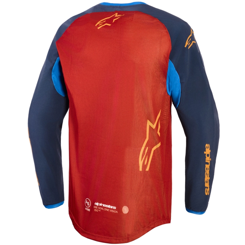 „Alpinestars Maxdura Dual“ oranžiniai-tamsiai mėlyni motokroso marškinėliai