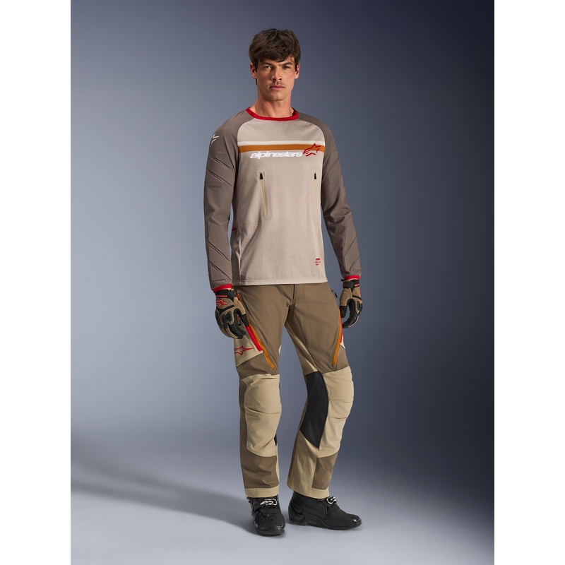 Alpinestars Maxdura Dual motokroso marškinėliai rudi-oranžiniai
