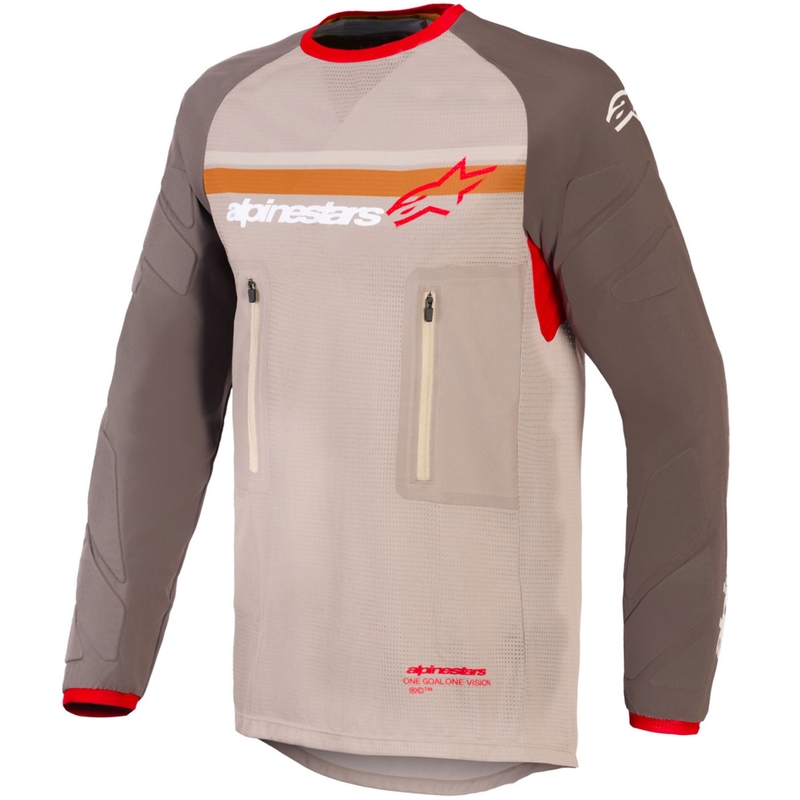 Alpinestars Maxdura Dual motokroso marškinėliai rudi-oranžiniai