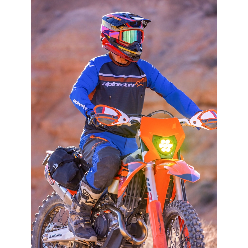 Alpinestars Maxdura Dual motokroso marškinėliai tamsiai pilki-mėlynai-oranžiniai