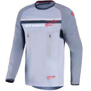 Alpinestars Maxdura Dual motokroso marškinėliai šviesiai pilki-tamsiai pilki-oranžiniai