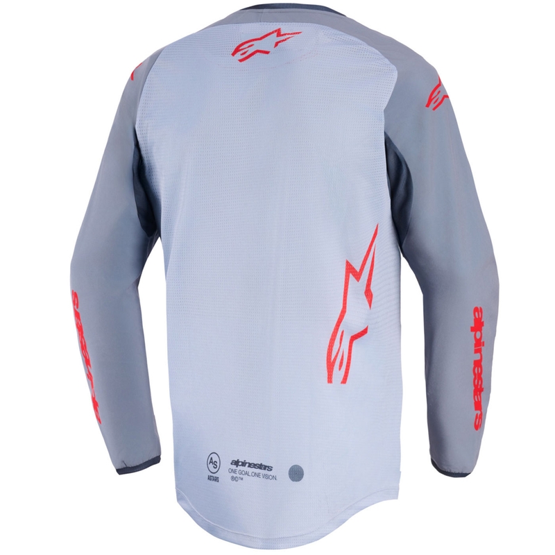 Alpinestars Maxdura Dual motokroso marškinėliai šviesiai pilki-tamsiai pilki-oranžiniai