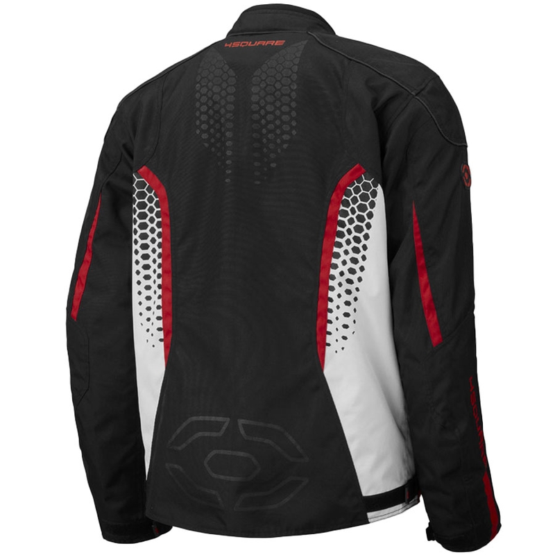 4SQUARE Sportster Dart motociklo striukė juoda-balta-raudona