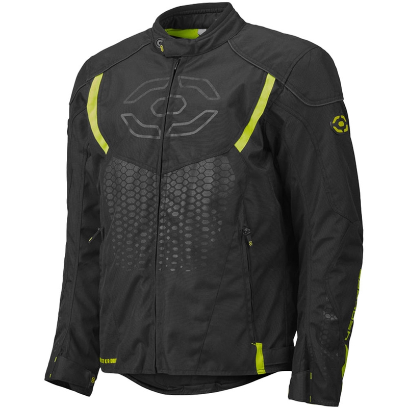 Motociklo striukė 4SQUARE Sportster Dart juoda-fluorescencinė geltona