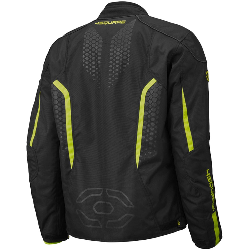 Motociklo striukė 4SQUARE Sportster Dart juoda-fluorescencinė geltona