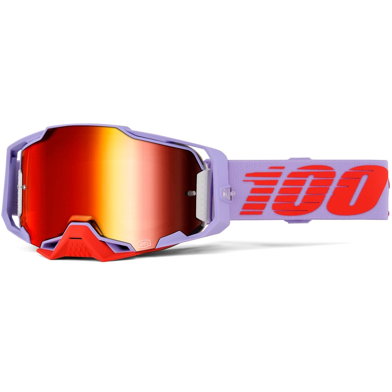 100 % „Armega Fausto“ motokroso akiniai su raudonu plexiglasu