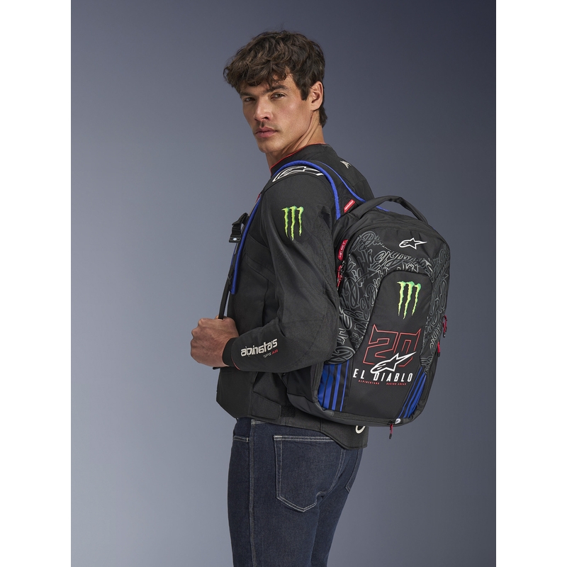 Alpinestars City Hunter V2 FQ20 Monster Collection kuprinė juoda-fluorescencinė raudona-mėlyna-žalia 22 l
