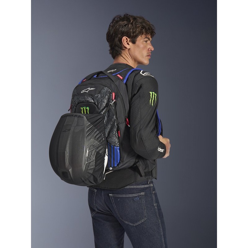 Alpinestars City Hunter V2 FQ20 Monster Collection kuprinė juoda-fluorescencinė raudona-mėlyna-žalia 22 l